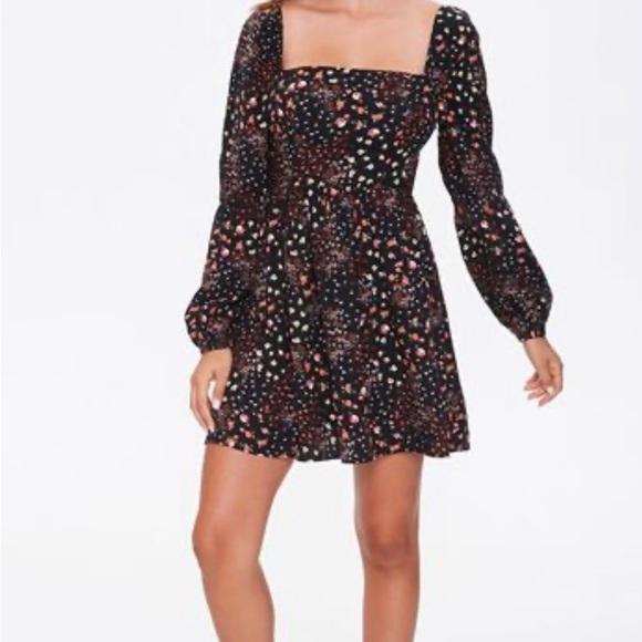 Forever 21 Bohemian Black and Orange Floral Dress - Picture 4 of 10